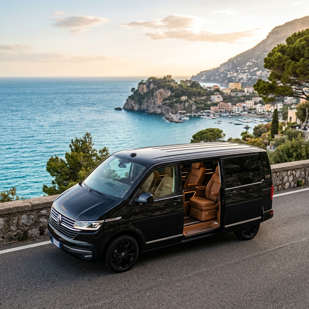 Çeşme Alaçatı transferi için siyah VW Transporter VIP lüks taşıma