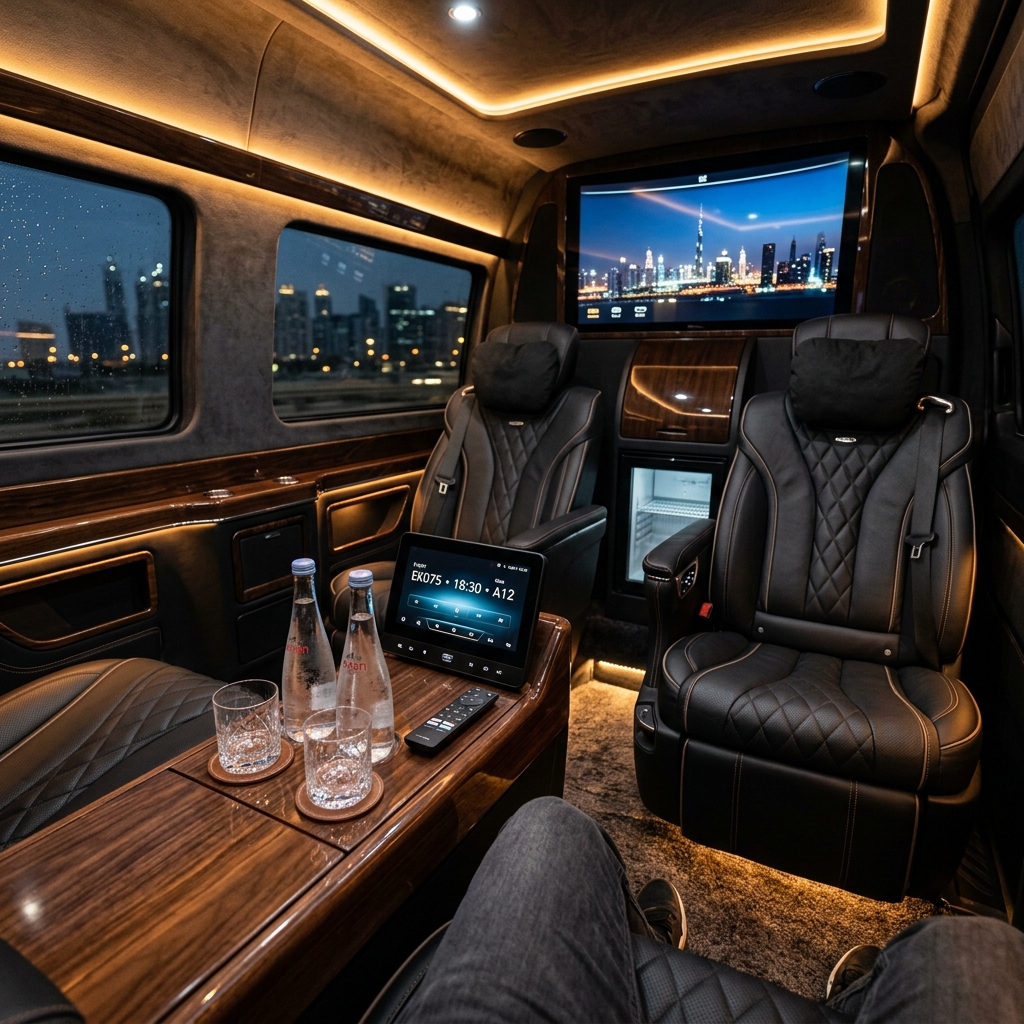 Özel misafirler için Mercedes Vito Exclusive siyah VIP iç mekan
